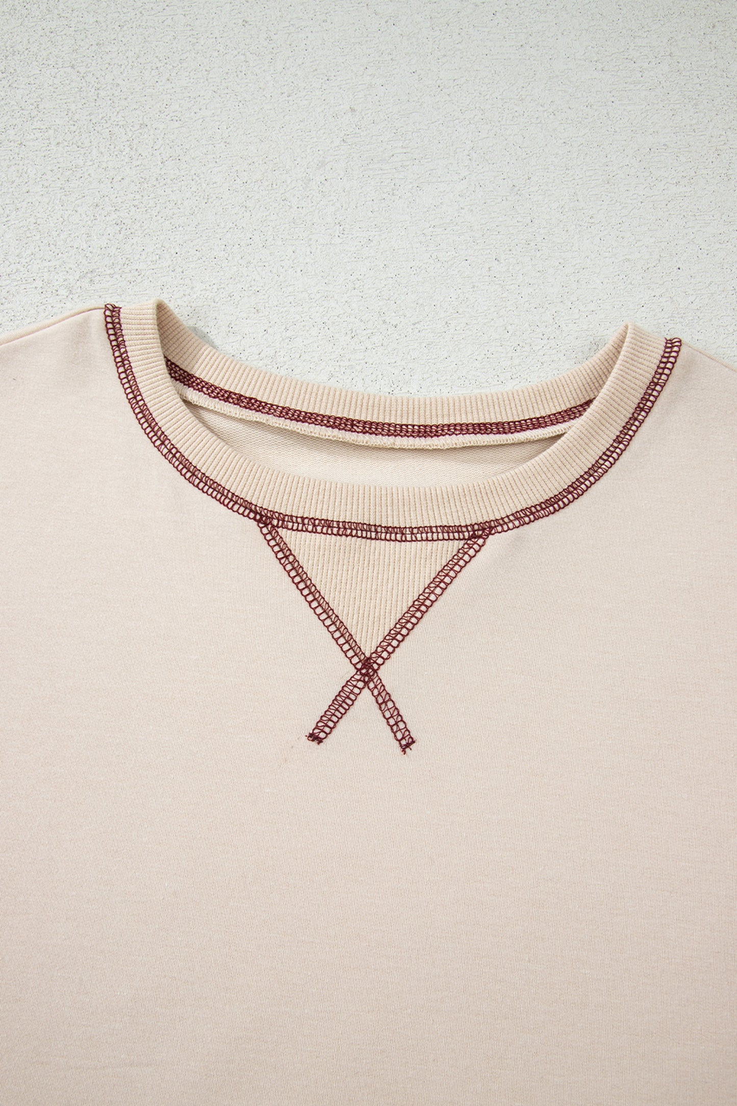 Red Stripe Sleeve Patchwork Casual Knit Top