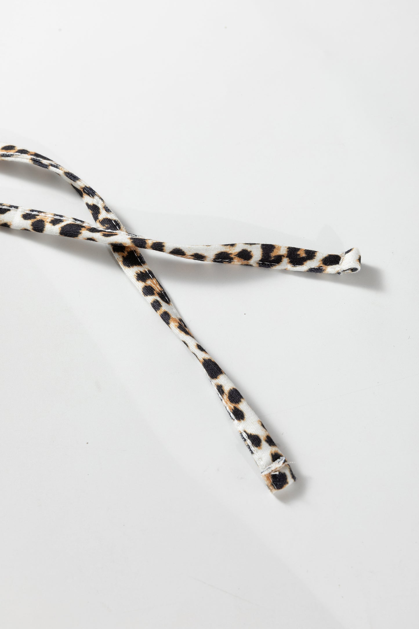 Jet Stream Elastic Cuffs Leopard Contrast Drawstring Hoodie