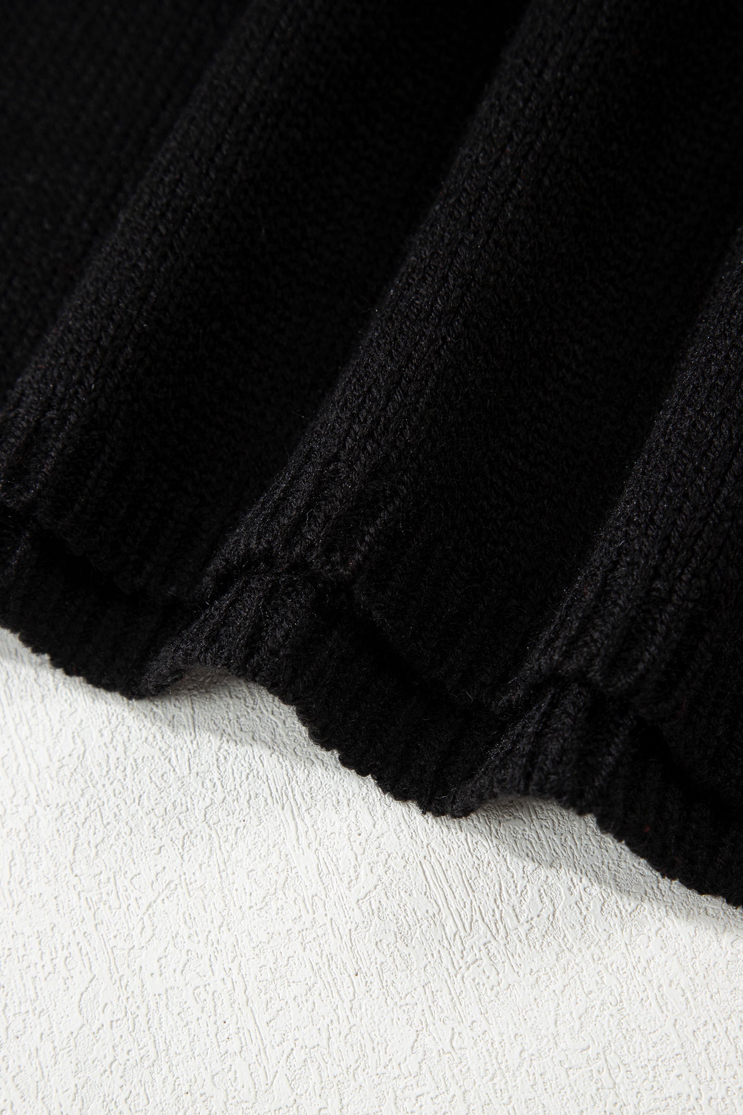 Black Festive Bow Backless Bubble Sleeve Sweater